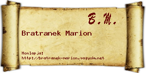 Bratranek Marion névjegykártya